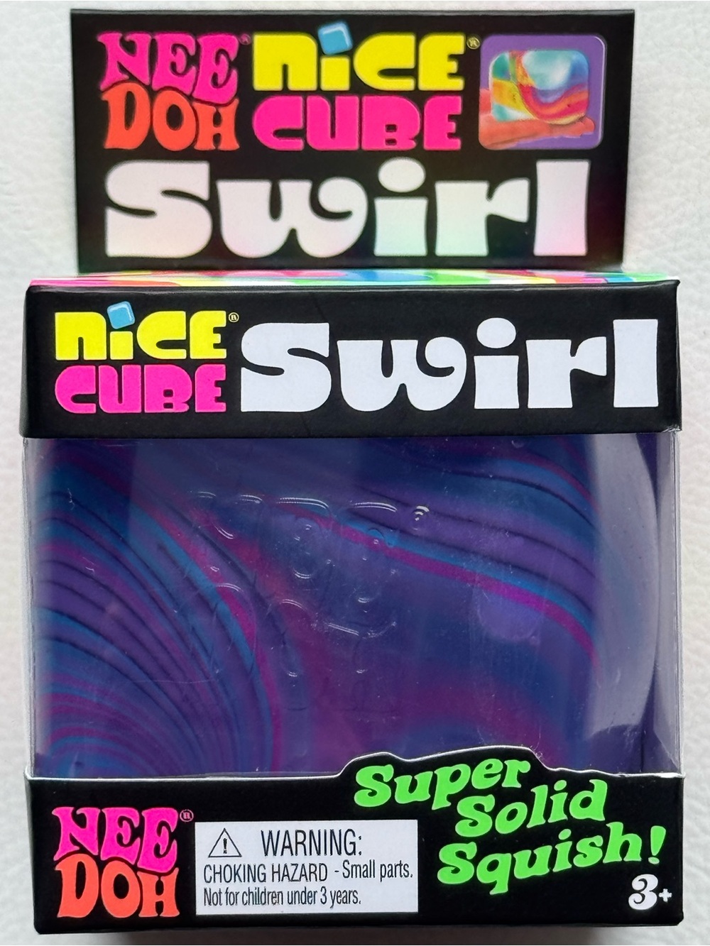 NeeDoh Nice Cube Swirl Blue Pink Purple Squishy Squeeze Toy New SHIPS TODAY!